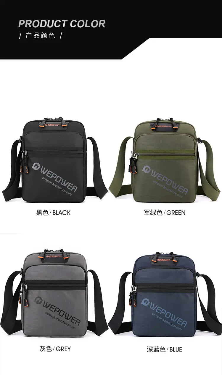 Men's Black Shoulder Bag Large Capacity Crossbody — feature 17