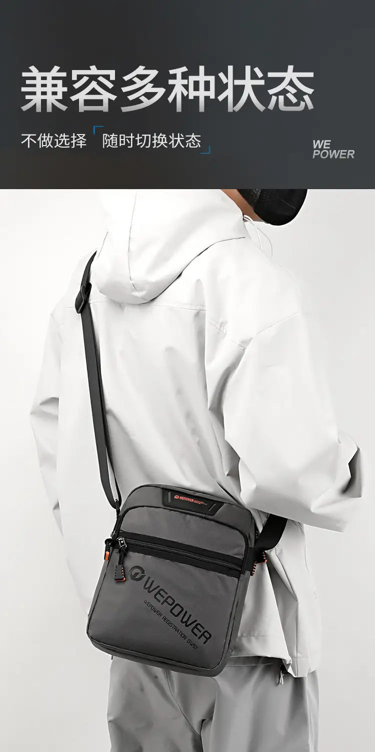 Men's Black Shoulder Bag Large Capacity Crossbody — feature 2