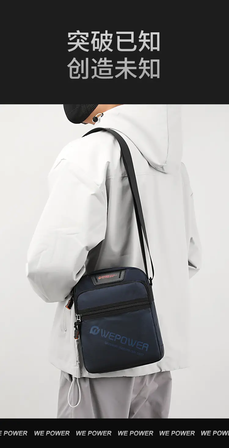 Men's Black Shoulder Bag Large Capacity Crossbody — feature 4