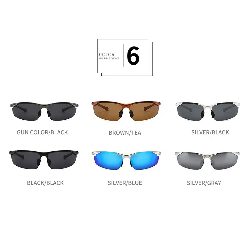 Men Aluminum Rimless Sunglasses Black High-End Outdoor Sports Cycling β feature 11