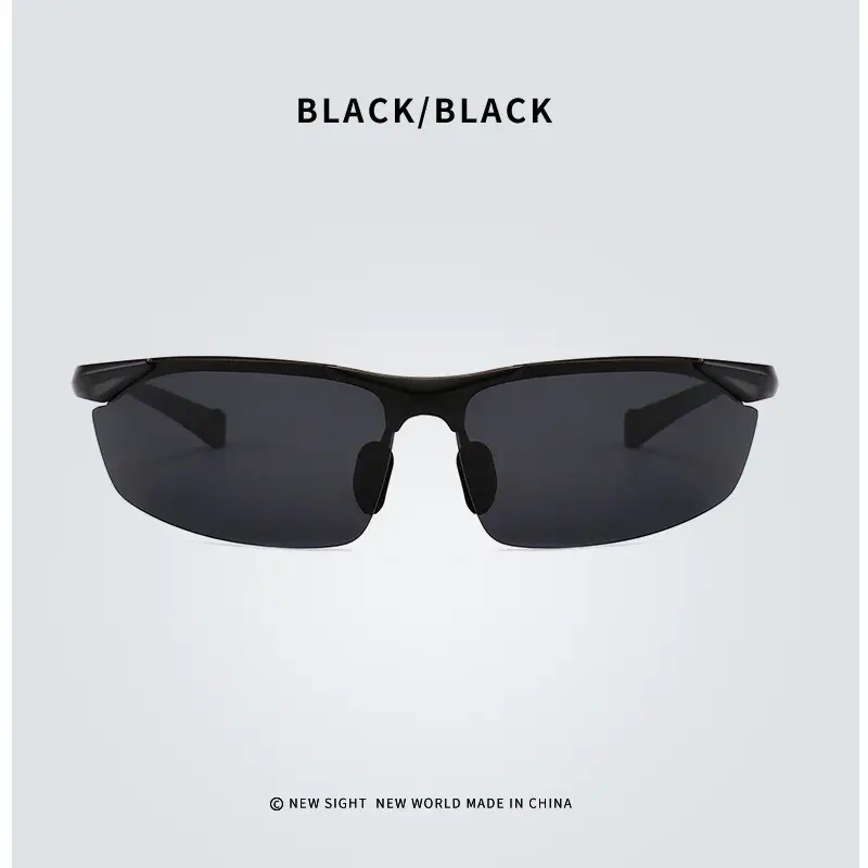Men Aluminum Rimless Sunglasses Black High-End Outdoor Sports Cycling β feature 14