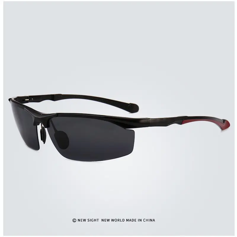 Men Aluminum Rimless Sunglasses Black High-End Outdoor Sports Cycling β feature 15
