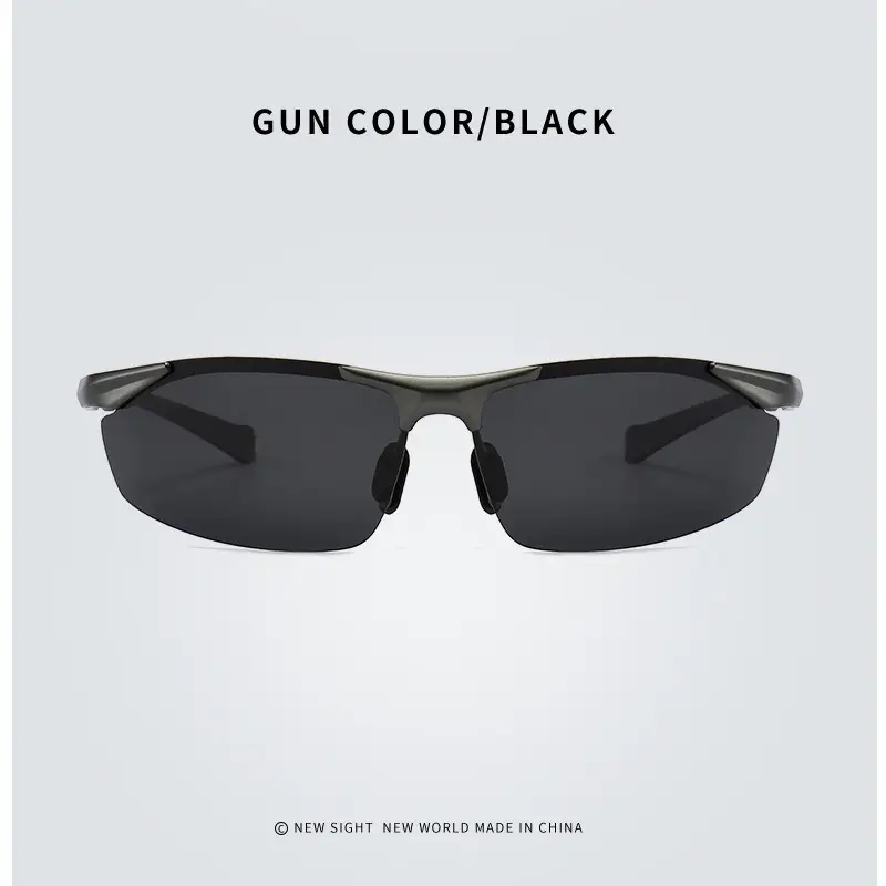 Men Aluminum Rimless Sunglasses Black High-End Outdoor Sports Cycling β feature 17