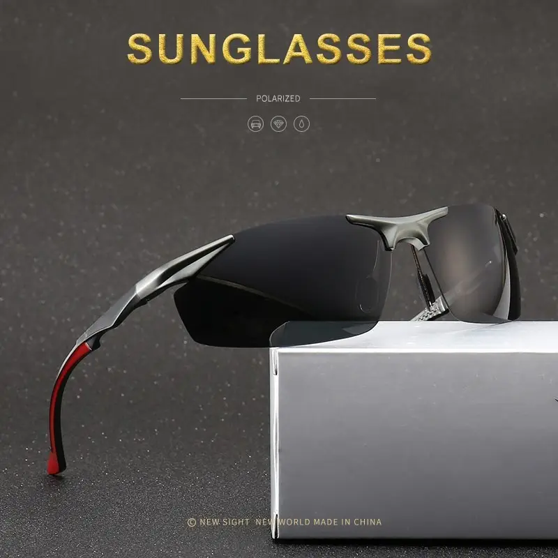 Men Aluminum Rimless Sunglasses Black High-End Outdoor Sports Cycling β feature 5