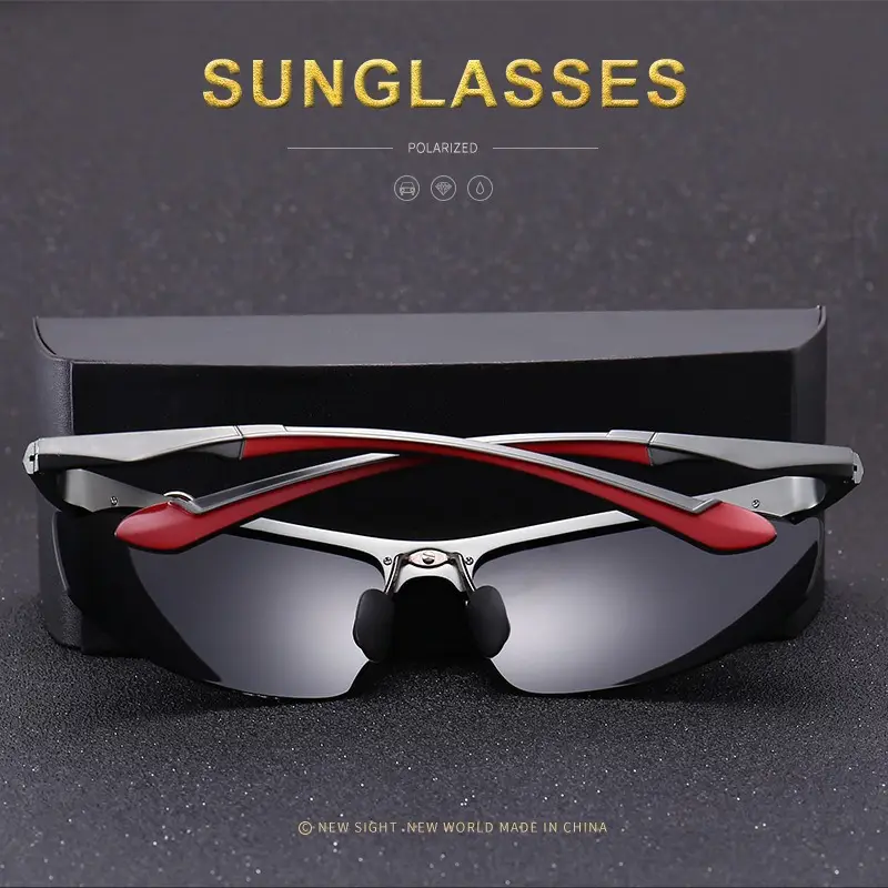 Men Aluminum Rimless Sunglasses Black High-End Outdoor Sports Cycling β feature 7