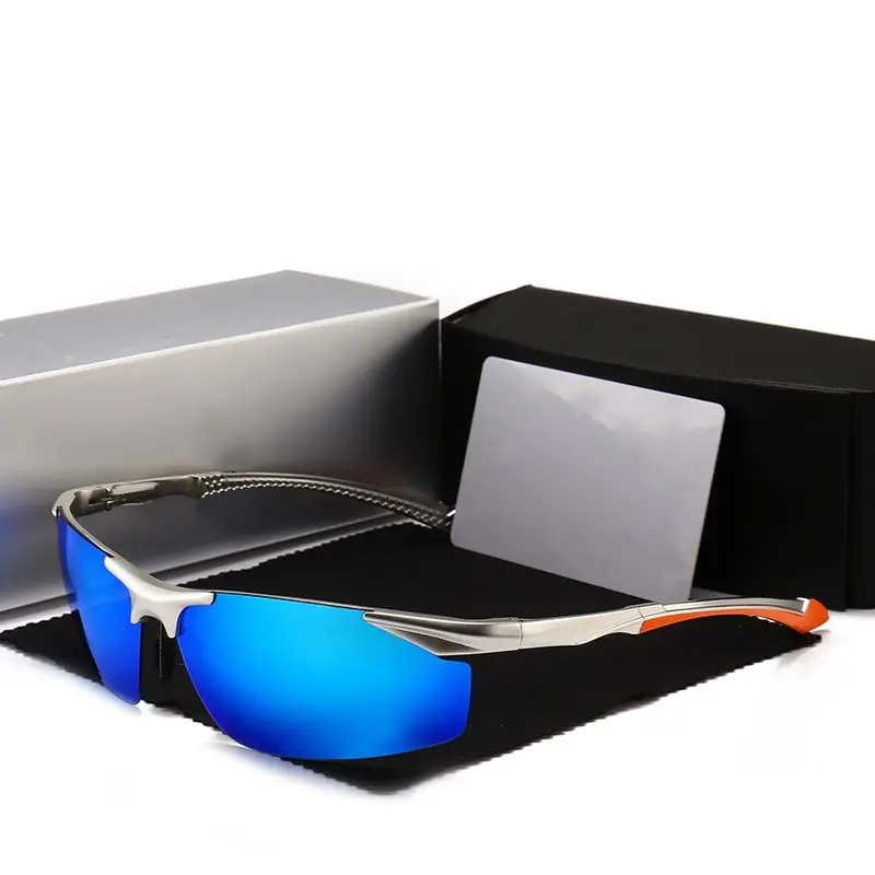 Men Aluminum Rimless Sunglasses Black High-End Outdoor Sports Cycling - Image 5