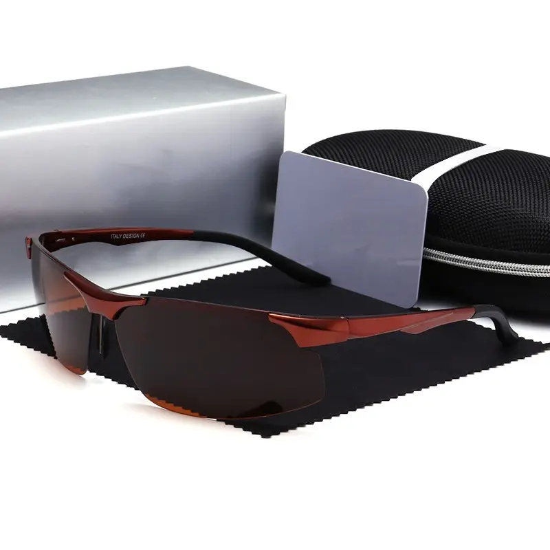 Men's Polarized Sunglasses Aluminum Black - Image 12