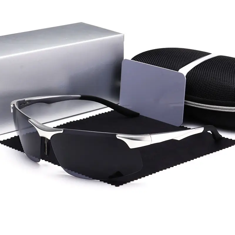 Men's Polarized Sunglasses Aluminum Black - Image 2