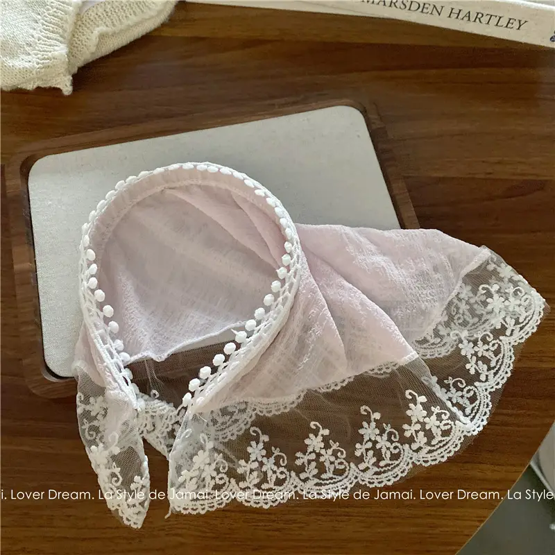 French Style Lace Headband for Women White Sweet Super Fairy