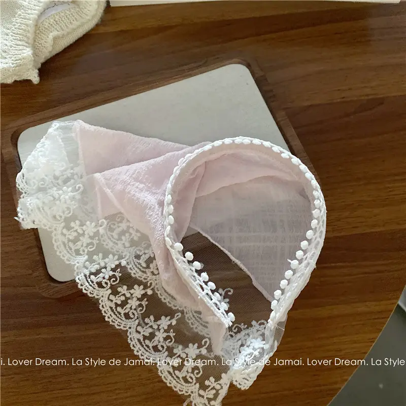 French Style Lace Headband for Women White Sweet Super Fairy