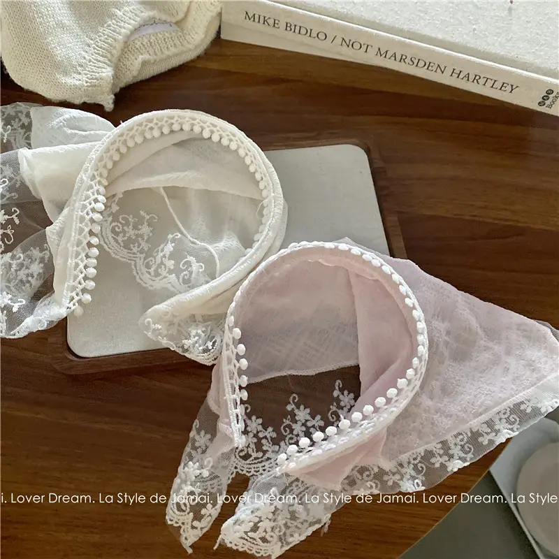 French Style Lace Headband for Women White Sweet Super Fairy — feature 15