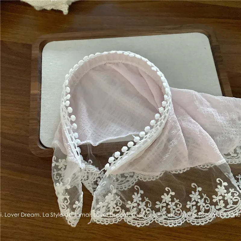 French Style Lace Headband for Women White Sweet Super Fairy — feature 17