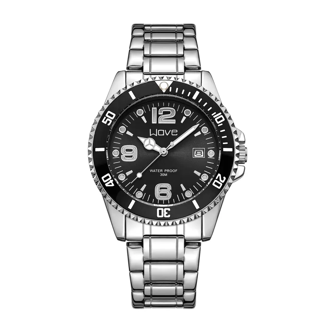 WOVE brand domineering fashion high-end light luxury business automatic quartz steel band digital green water ghost men's wrist watch
