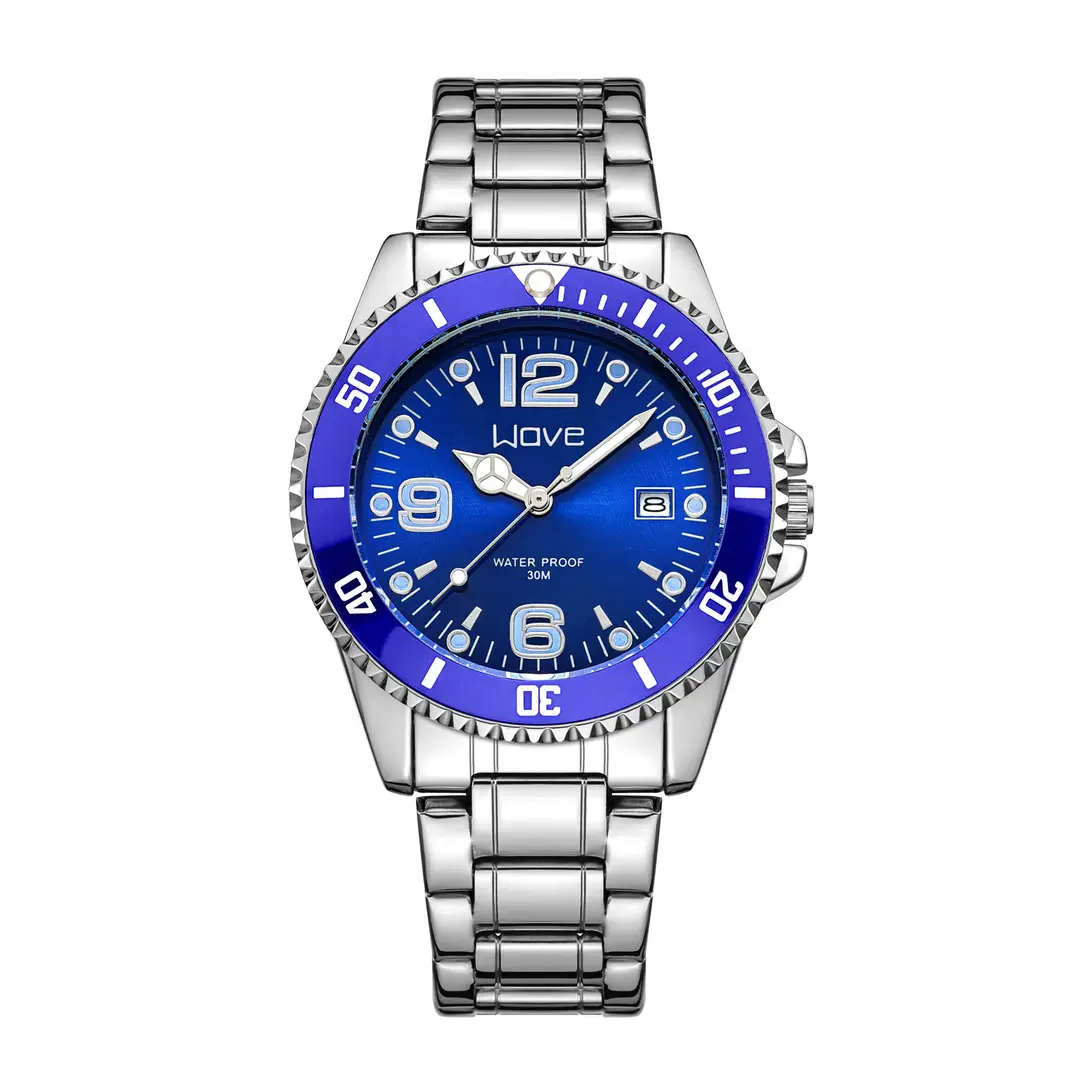 WOVE brand domineering fashion high-end light luxury business automatic quartz steel band digital green water ghost men's wrist watch — feature 15