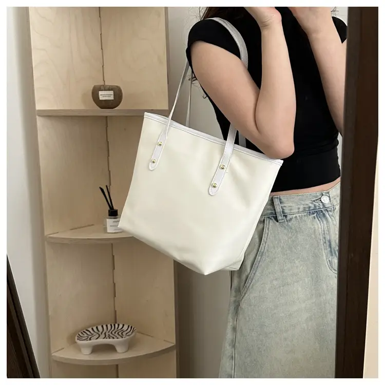Vintage Textured Blue Tote Bag for Women — feature 14