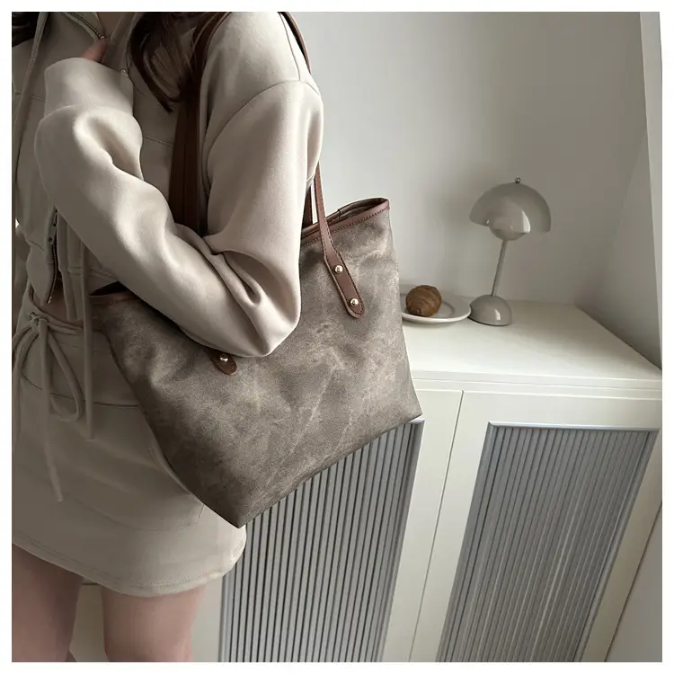 Vintage Textured Blue Tote Bag for Women — feature 18