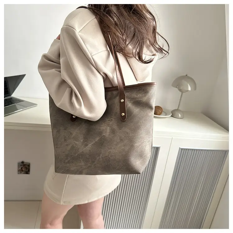 Vintage Textured Blue Tote Bag for Women — feature 19