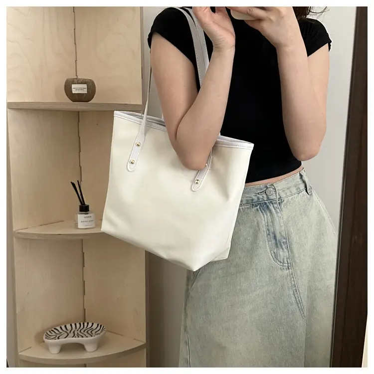 Vintage Textured Blue Tote Bag for Women — feature 2