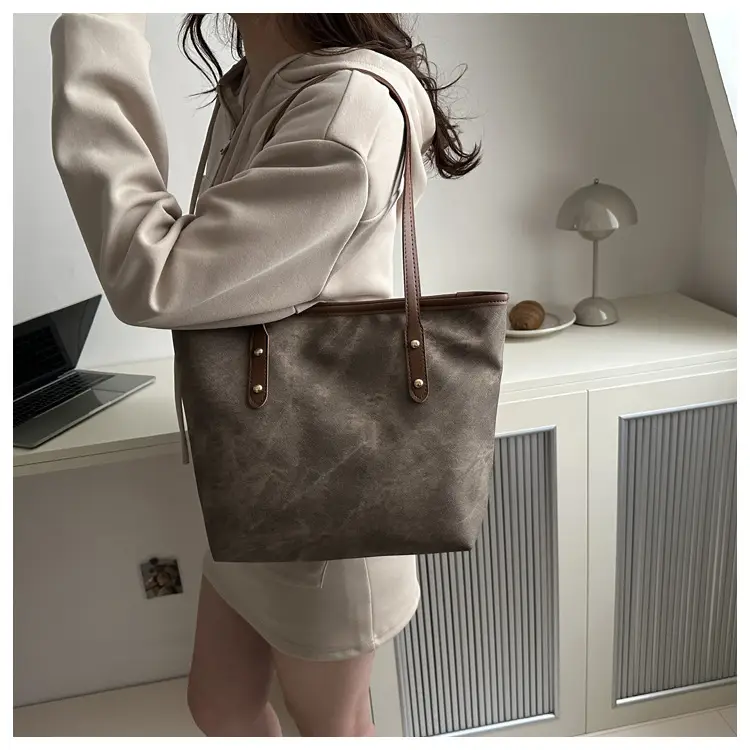 Vintage Textured Blue Tote Bag for Women — feature 21