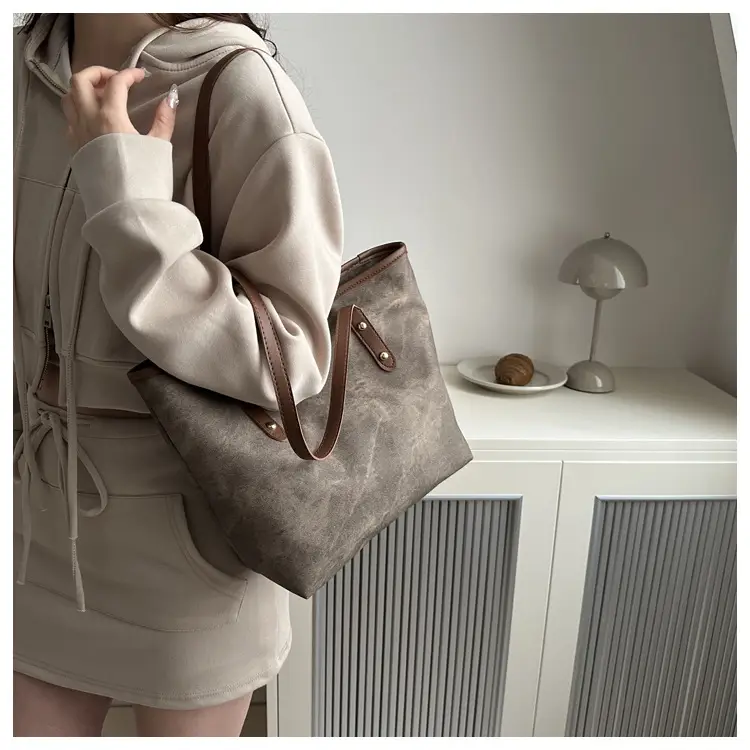 Vintage Textured Blue Tote Bag for Women — feature 22