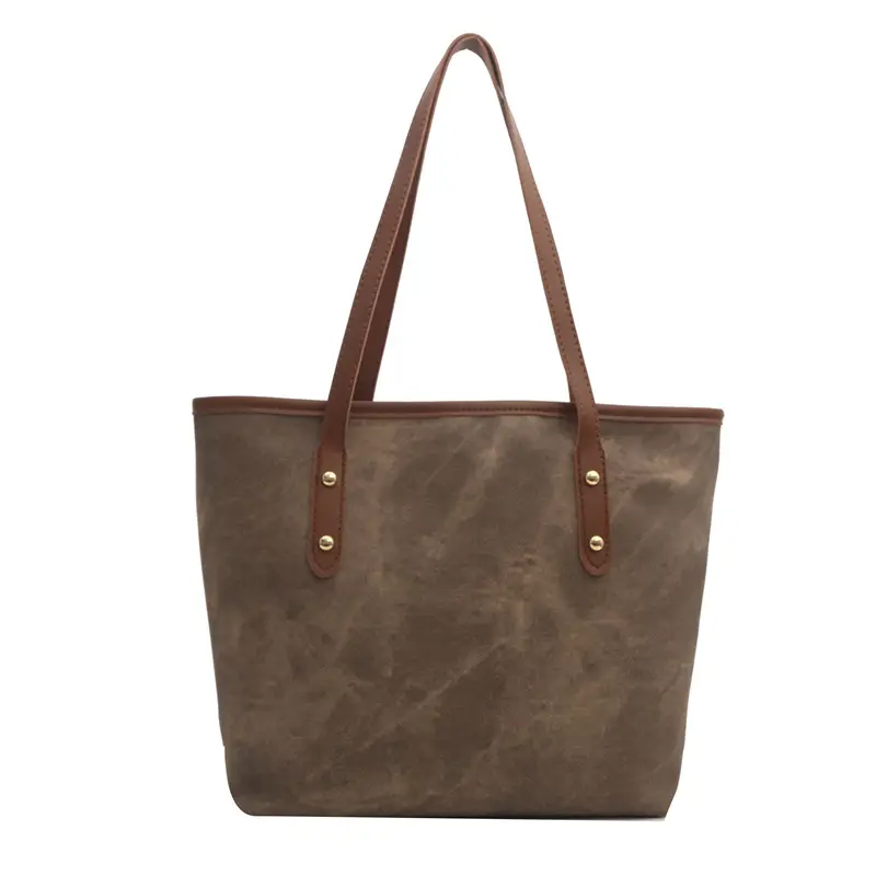 Vintage Textured Blue Tote Bag for Women - Image 3