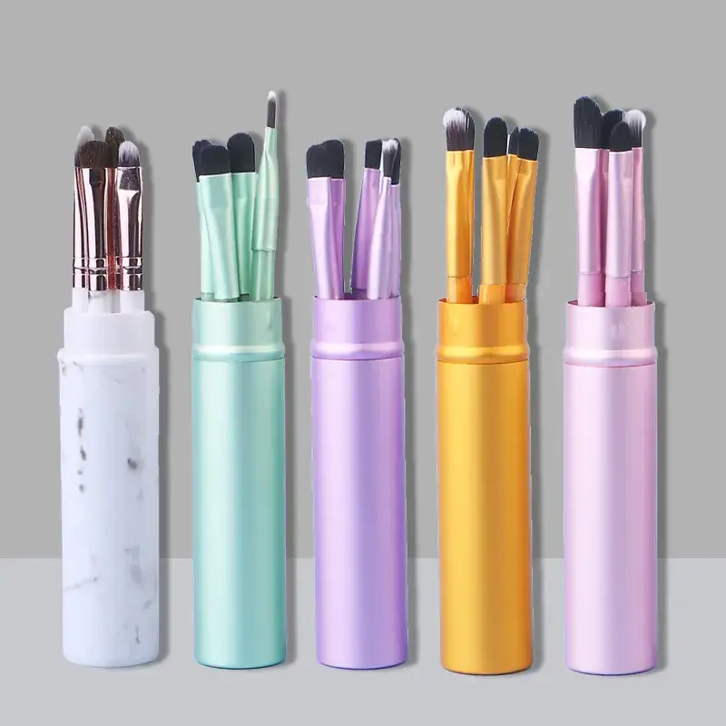 Aluminum Tube Makeup Brush Set Full 6-Piece Portable - Image 10