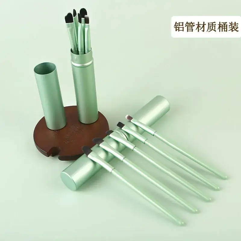 Aluminum Tube Makeup Brush Set Full 6-Piece Portable - Image 12