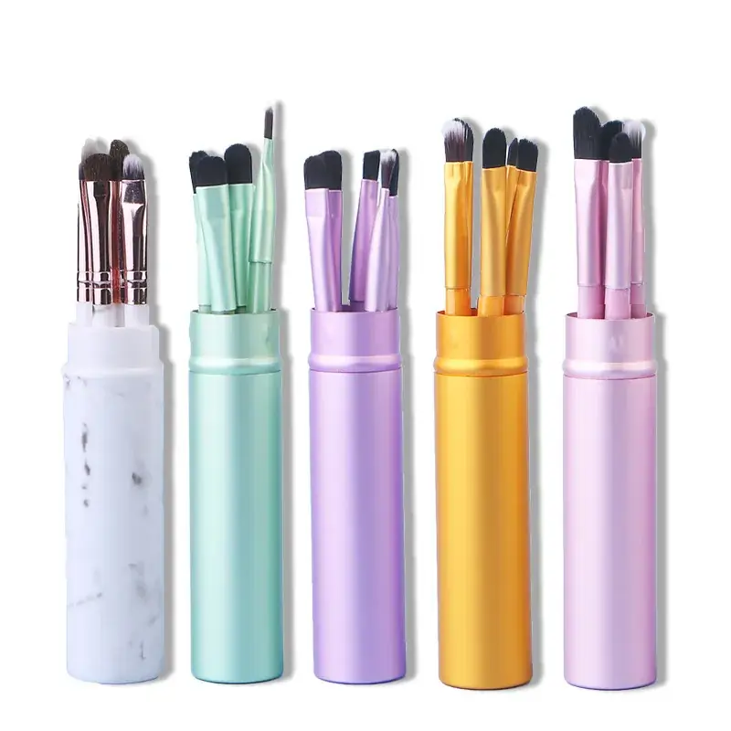 Aluminum Tube Makeup Brush Set Full 6-Piece Portable - Image 13