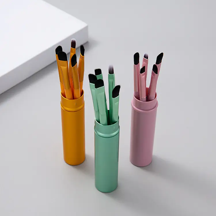 Aluminum Tube Makeup Brush Set Full 6-Piece Portable — feature 6