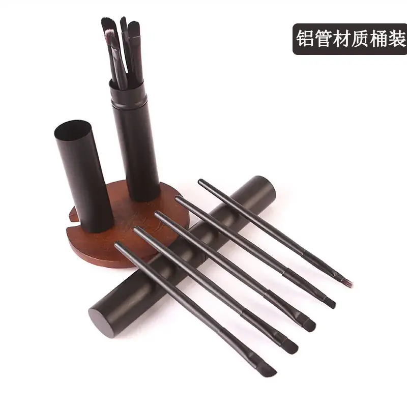 Aluminum Tube Makeup Brush Set Full 6-Piece Portable - Image 4
