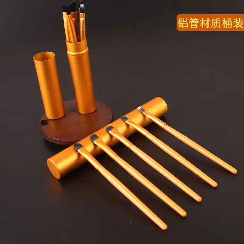 Aluminum Tube Makeup Brush Set Full 6-Piece Portable - Image 5