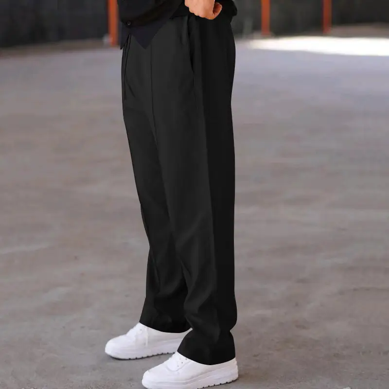 Men Blue Loose Straight Leg Sports Trousers Spring Summer — feature 21