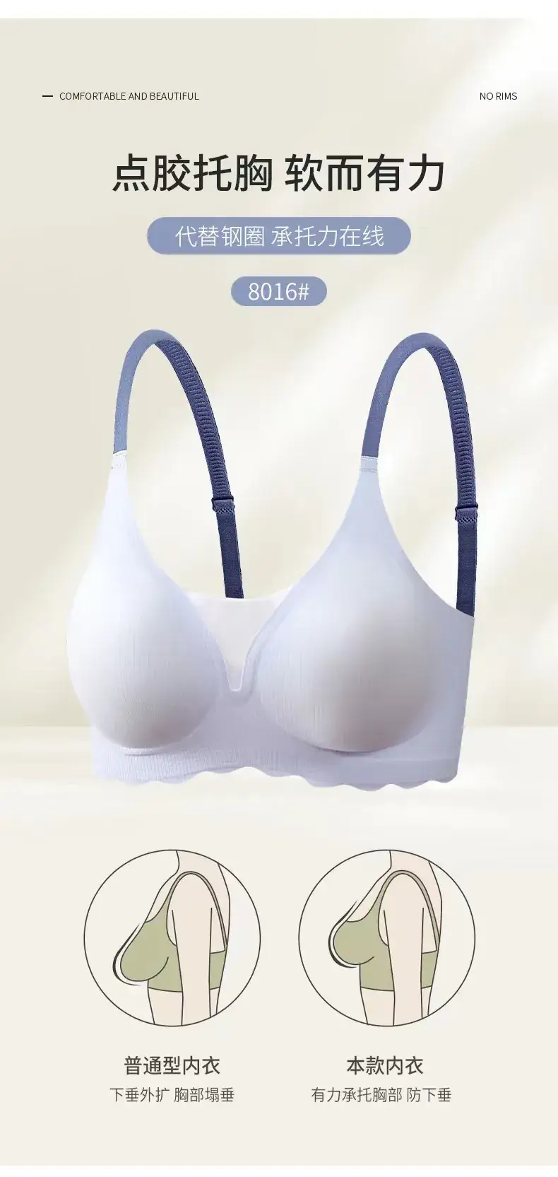 Black Mesh V-Neck Push Up Bra Without Underwire — feature 6