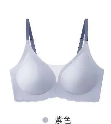 Black Mesh V-Neck Push Up Bra Without Underwire - Image 2