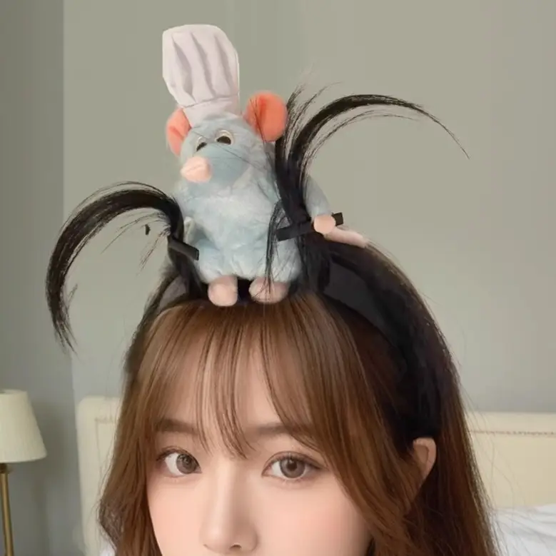 Cute Plush Mouse Face Wash Hair Band for Women - Image 65
