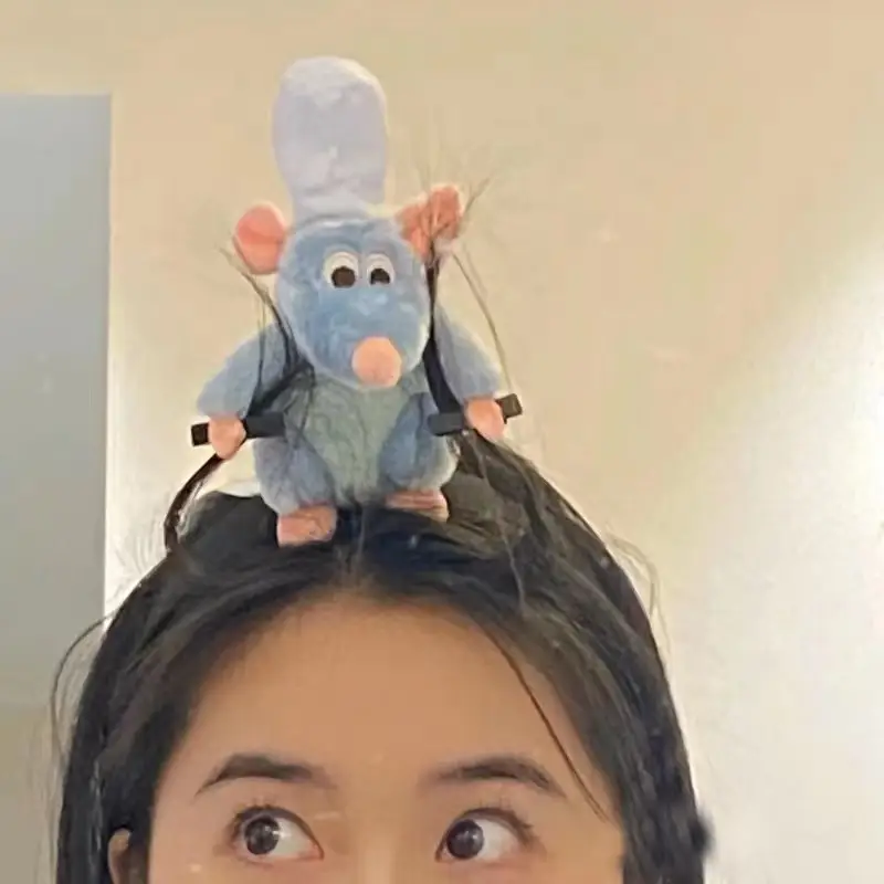 Cute Plush Mouse Face Wash Hair Band for Women — feature 2