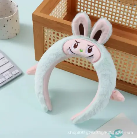 Cute Plush Mouse Face Wash Hair Band for Women - Image 19