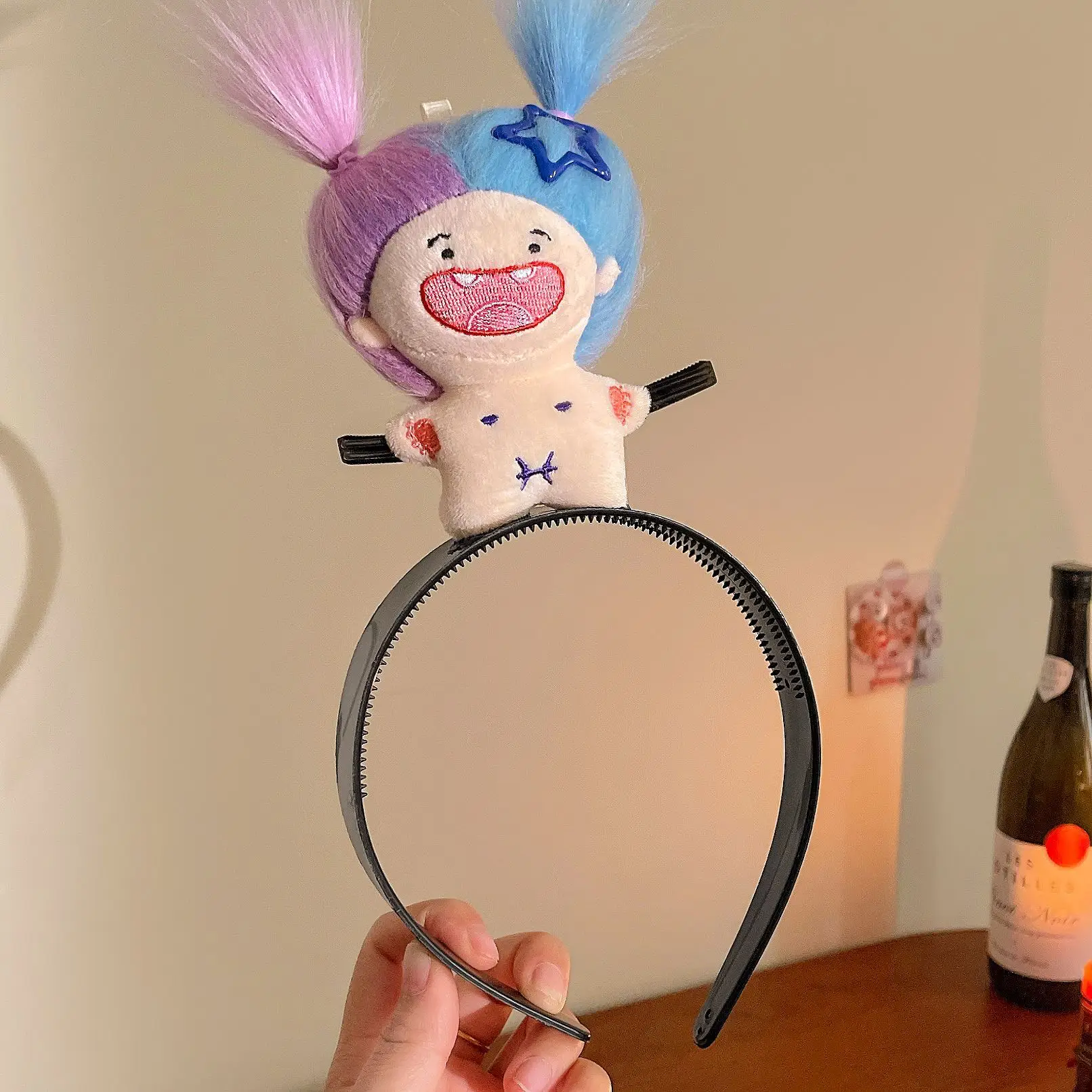 Blue and purple missing teeth hairband