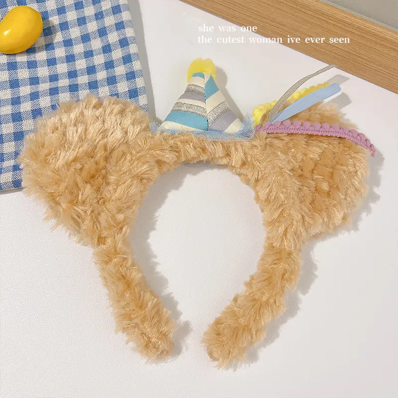 Cute Plush Mouse Face Wash Hair Band for Women - Image 6