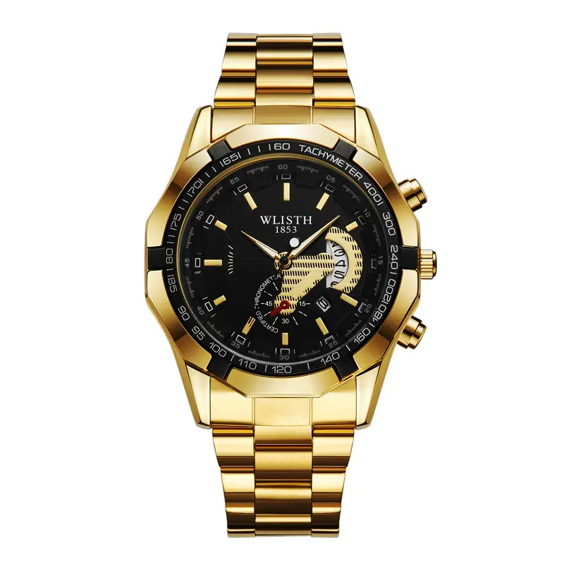 Walis Gold Chronograph Men's Watch Large Dial Waterproof - Image 8