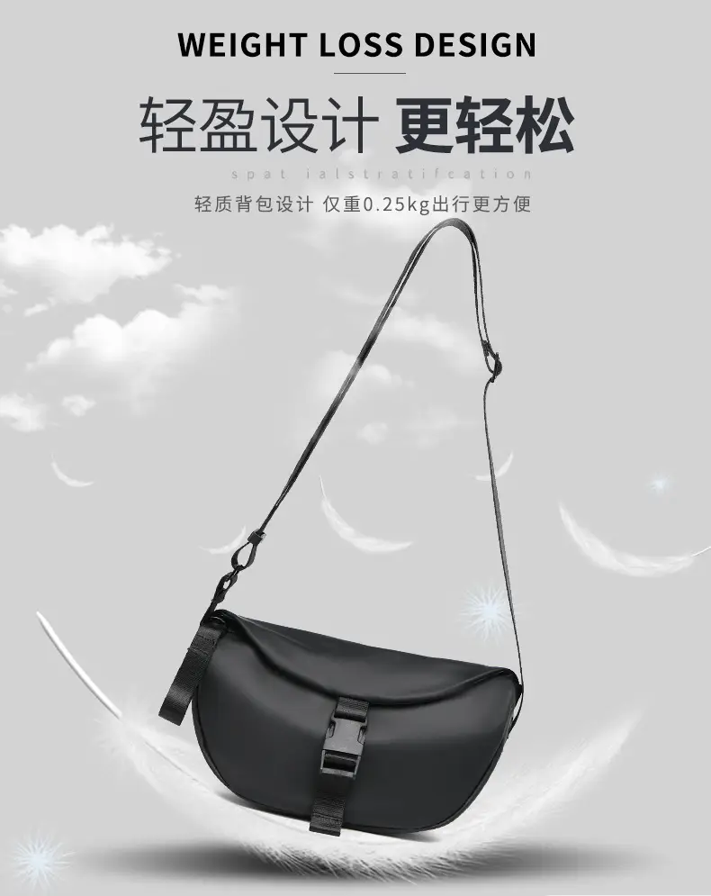 Black Crossbody Bag for Men Women Lightweight College Student — feature 11