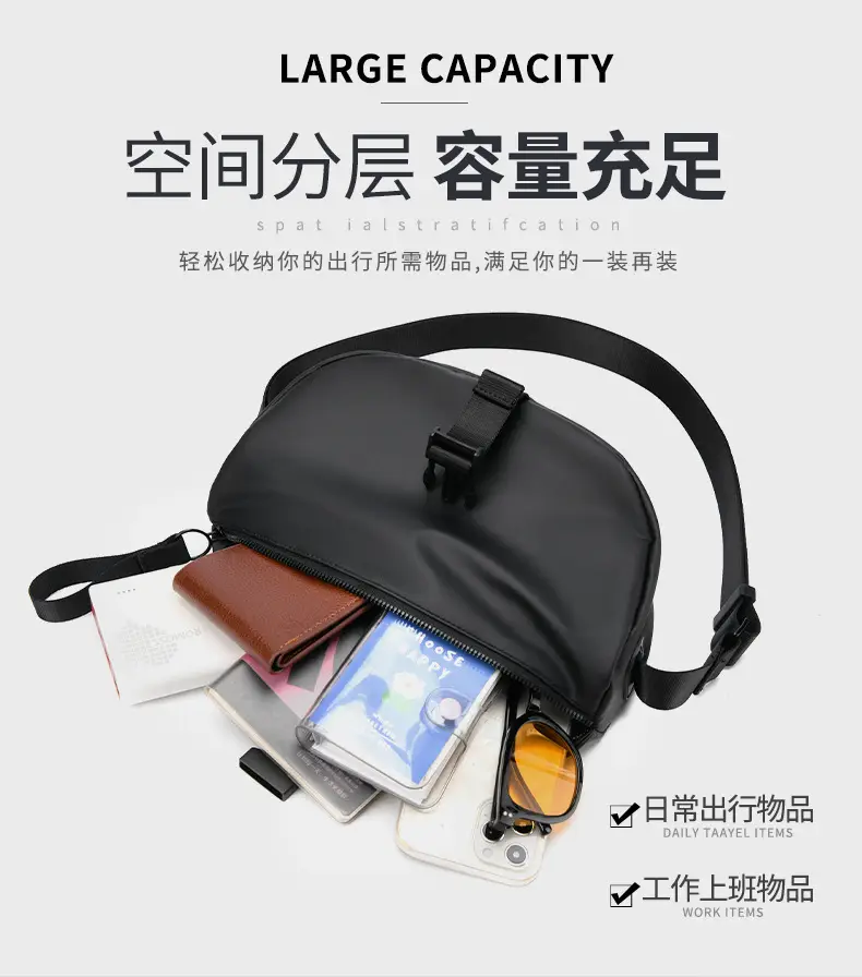 Black Crossbody Bag for Men Women Lightweight College Student — feature 12