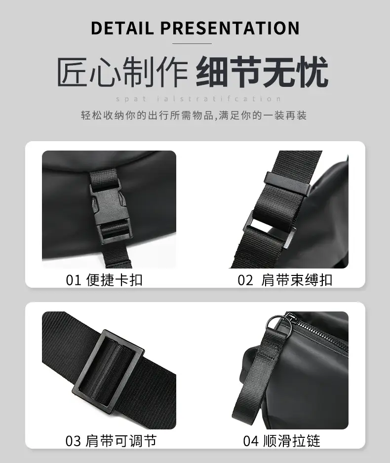 Black Crossbody Bag for Men Women Lightweight College Student — feature 14