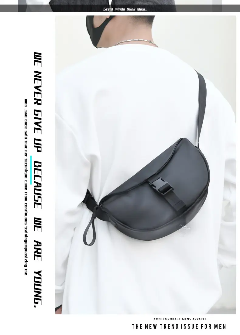 Black Crossbody Bag for Men Women Lightweight College Student — feature 2