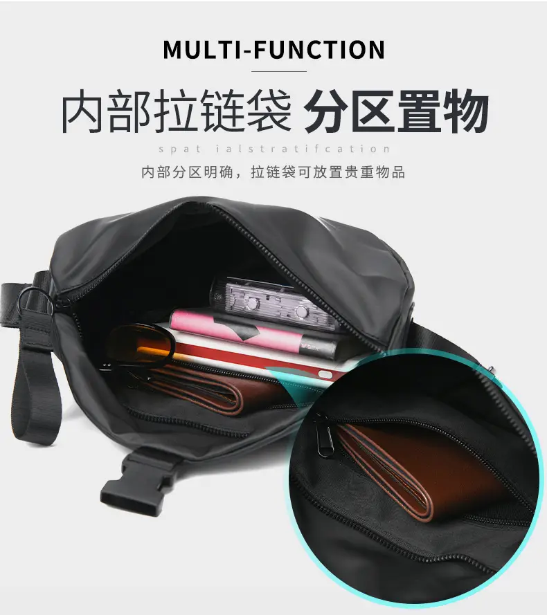 Black Crossbody Bag for Men Women Lightweight College Student — feature 9