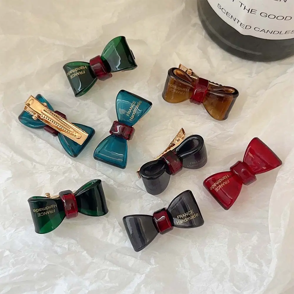 Women's Bow Hairpin Headdress Clips Red Green Blue - Image 6