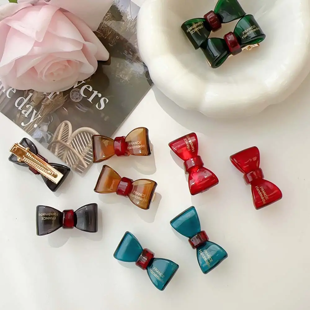 Women's Bow Hairpin Headdress Clips Red Green Blue - Image 7