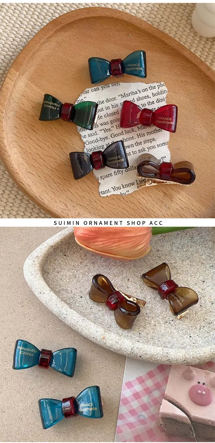 Women's Bow Hairpin Headdress Clips Red Green Blue — feature 2