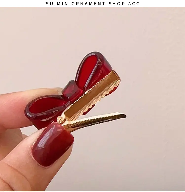 Women's Bow Hairpin Headdress Clips Red Green Blue — feature 5