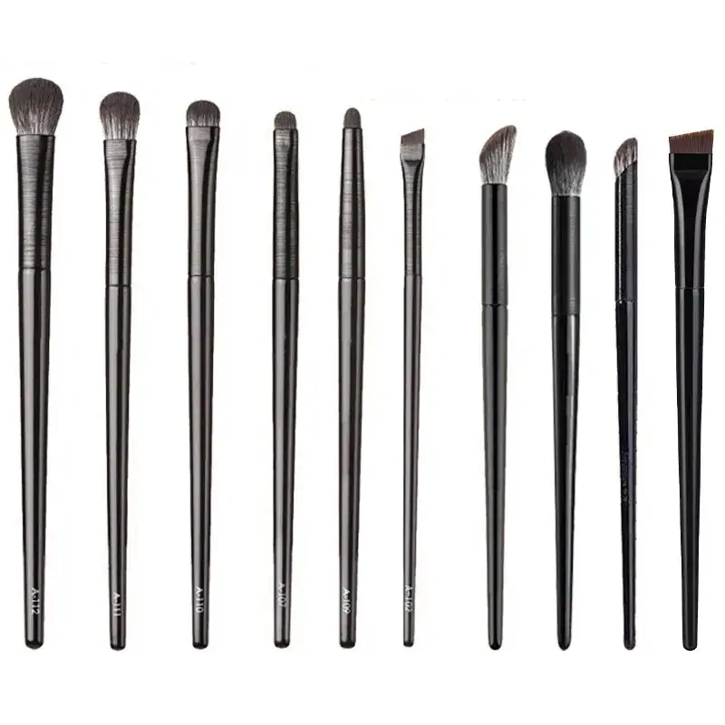 13 Black Brushed Eye Makeup Brushes Set - Image 31